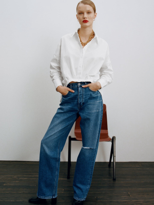 Asymmetric Poplin Shirt