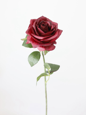 Burgundy Fake Flowers Rose - 21.5"