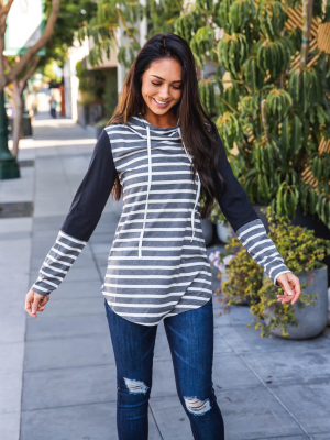 Waverly Hoodie - Charcoal Stripe / Black