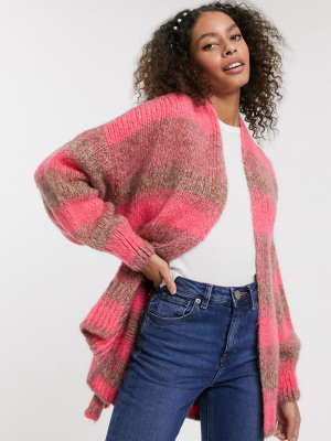 Asos Design Space Dye Cardigan With Belt