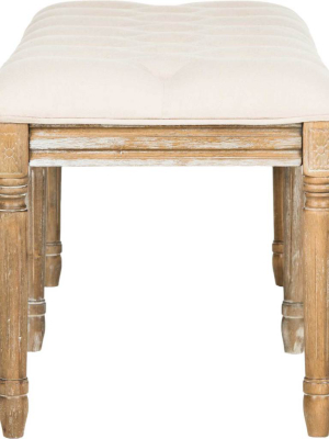 Roam Tufted Wood Bench Beige/rustic Oak