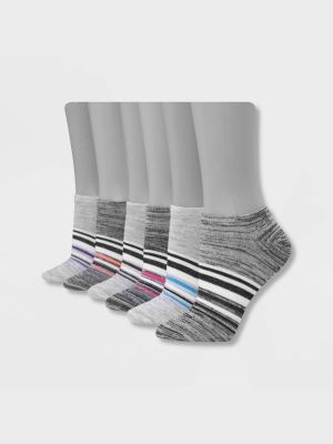 Hanes Performance Women's Lightweight 6pk No Show Tab Athletic Socks - Assorted Colors 5-9