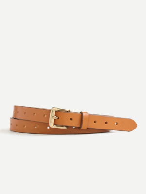 Perforated Italian Leather Belt