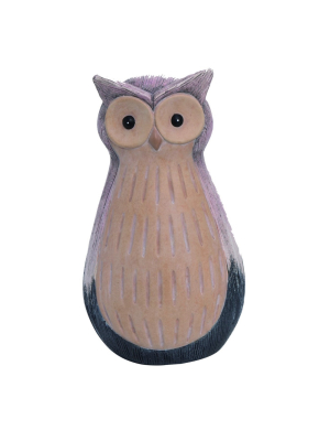 Transpac Terracotta 9 In. Purple Spring Sweet Owl Decor Lined