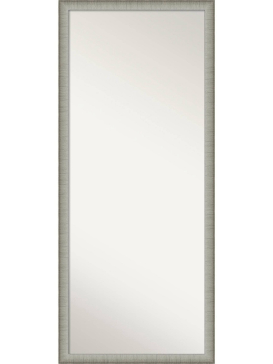 27" X 63" Elegant Brushed Framed Full Length Floor/leaner Mirror Pewter - Amanti Art