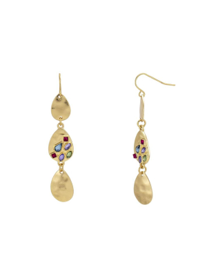 Carol Dauplaise Triple Stone Drop Earrings