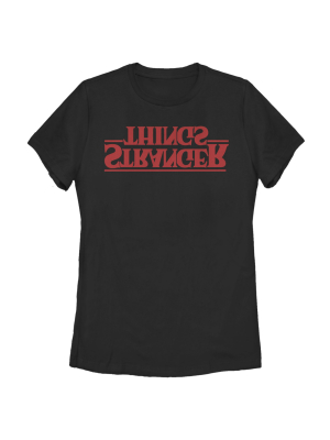 Women's Stranger Things Upside Down Logo T-shirt