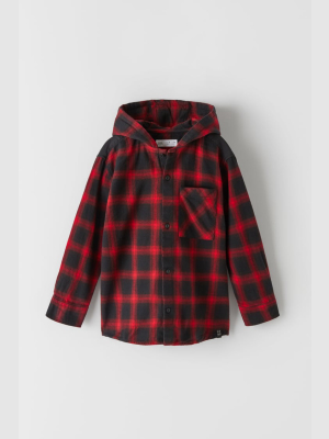 Contrast Plaid Overshirt