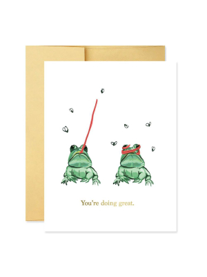 You're Doing Great Frogs Card - Gj2