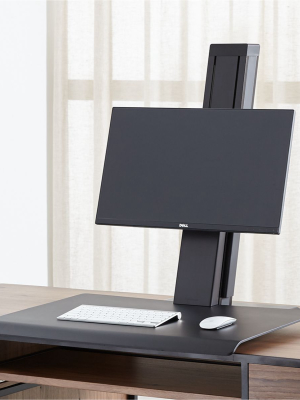 Humanscale ® Black Single Monitor Quickstand Eco Standing Desk Converter