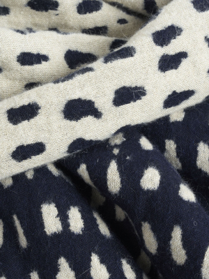 Navy Dots Reversible Throw