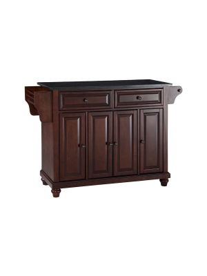 Cambridge Solid Black Granite Top Kitchen Island - Vintage Mahogany - Crosley