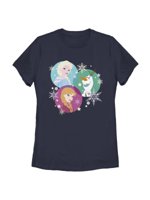 Women's Frozen Character Snowflakes T-shirt