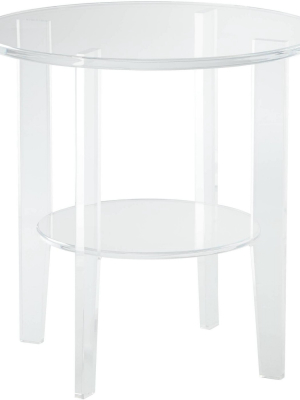 55 Downing Street Erica Clear Acrylic Round Accent Table