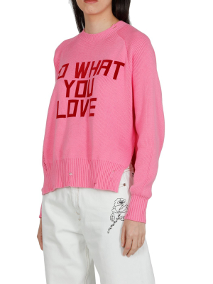 Golden Goose Deluxe Brand Slogan Ripped Sweatshirt