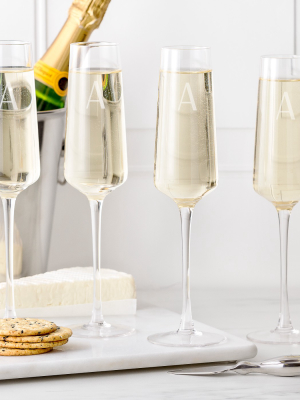 9.5oz 4pk Monogram Estate Champagne Glasses - Cathy's Concepts