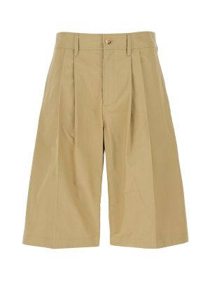 Lanvin Pleated Khaki Shorts