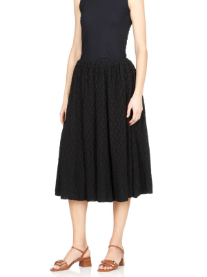 Jil Sander Embroidered Floral Midi Skirt