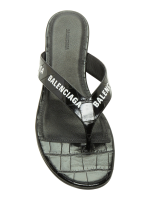 Logo Croc-effect Thong Sandals