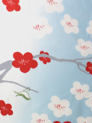 Chu-sen Dyed Tenugui, Falling Red & White Plum Blossoms
