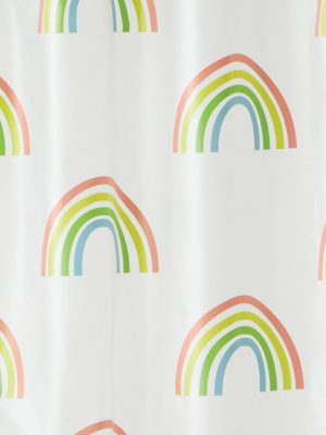 Rainbow Shower Curtain White - Skl Home