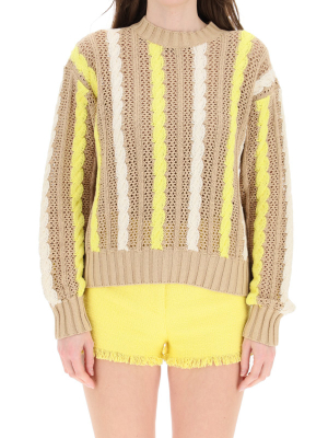 Msgm Cable Knit Crewneck Jumper