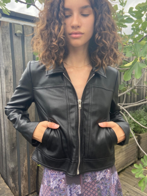 Uo Chloe Faux Leather Zip-through Jacket