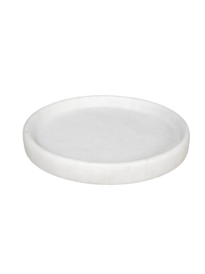 Round Tray, White Stone