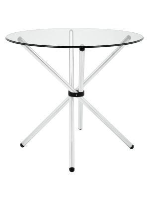 Baton Round Dining Table Clear - Modway