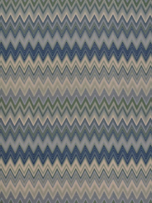 Zig Zag Multicolore Wallpaper In Cream, Mint, And Navy By Missoni Home For York Wallcoverings