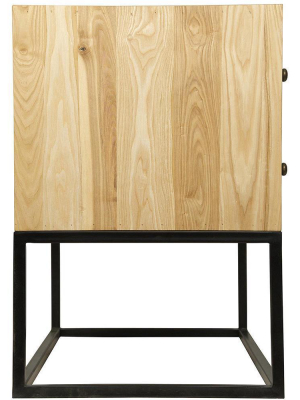 Noir Downtown Elm With Black Metal Side Table