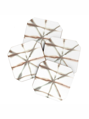 Jacqueline Maldonado Light Dye Folding Taupe Coaster Set - Deny Designs