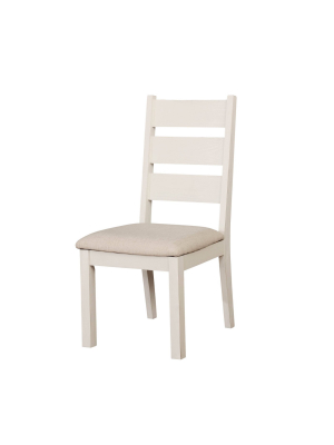 Set Of 2 Dortmund Rustic Cushioned Dining Chair Weathered White - Homes: Inside + Out