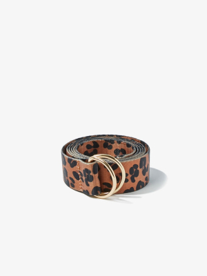 Leopard Print D-ring Belt