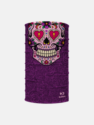 Dia De Los Muertos Purple Neck Gaiter