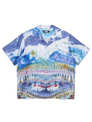 Amiri Tie Dye Print Bowling Shirt