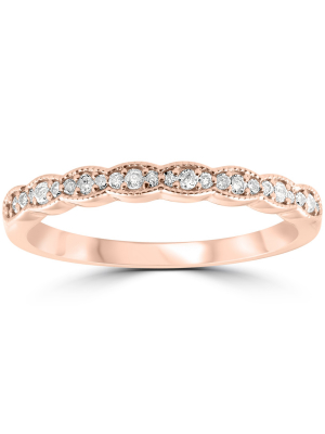 Pompeii3 1/5 Cttw Diamond Stackable Womens Wedding Ring 14k Rose Gold