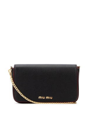 Miu Miu Logo Fold-over Shoulder Bag