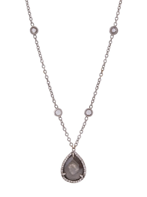 Grey Diamond Slice Necklace