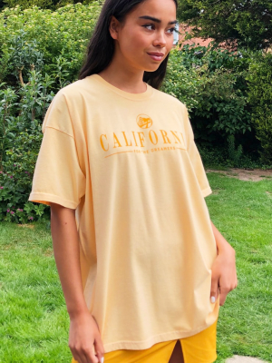 Mustard California Logo Oversized T Shirt