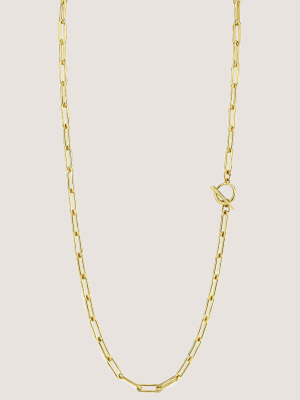 Rectangular Link Necklace, Gold