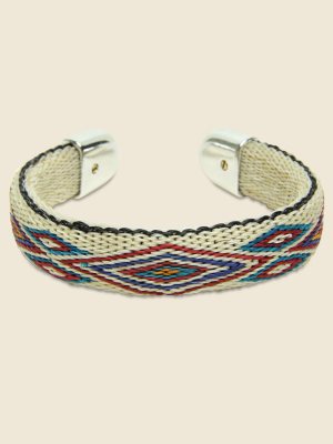 Bendable Horsehair Bracelet - Ivory/turquoise/red