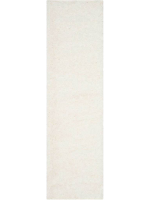 Polar Shag White Runner Rug