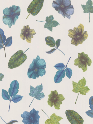 Woodland Wallpaper In Blue/teal From The Enchanted Gardens Collection By Osborne & Little