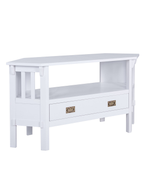 Aiden Lane Cetan Corner Tv Stand White