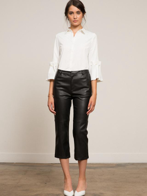 Eliza Faux Leather Cropped Pant