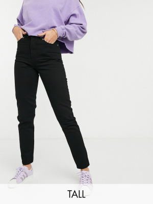 Dr Denim Tall Nora High Rise Mom Jeans In Black