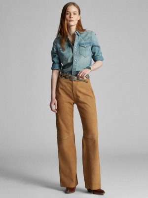 Suede Flare Pant