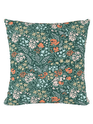 Green Floral Throw Pillow - Cloth & Company