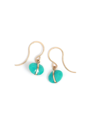 Turquoise Bezel Wrap Drop Earrings